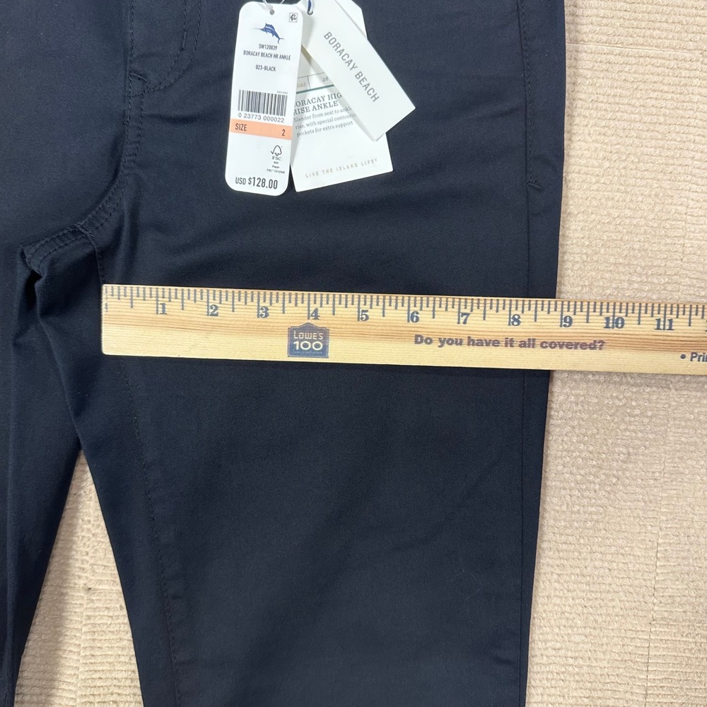 Tommy Bahama Boracay Pants NWT Women 2 (27x28) Black High Rise Ankle $128 - Picture 7 of 13